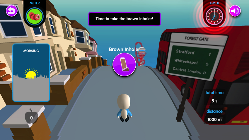 Asthma Dodge: screenshot of app