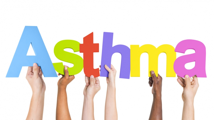 Asthma in coloured letters