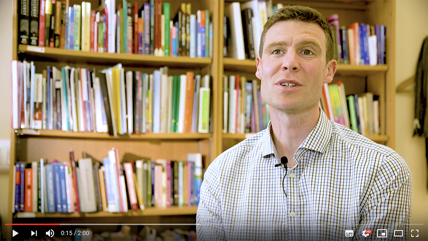 Screenshot of Luke Daines from the Asthma UK video