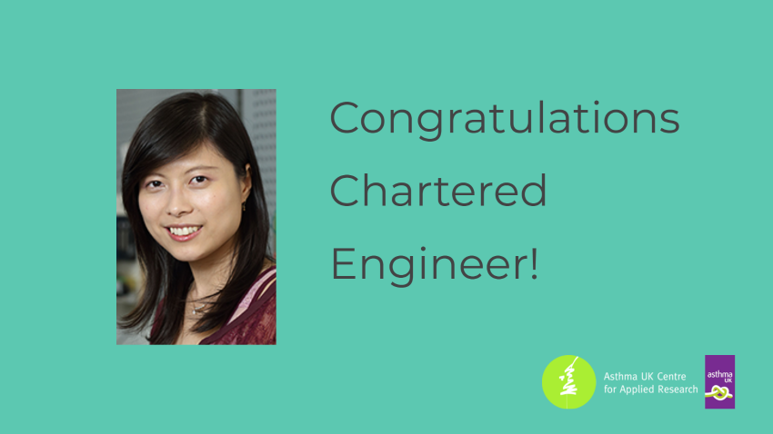 Image of Chi Yan Hui (Io) with text ‘Congratulations Chartered Engineer!’